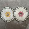 European pastoral embroidered placemat round sunflower fabric dining table mat embroidered coaster