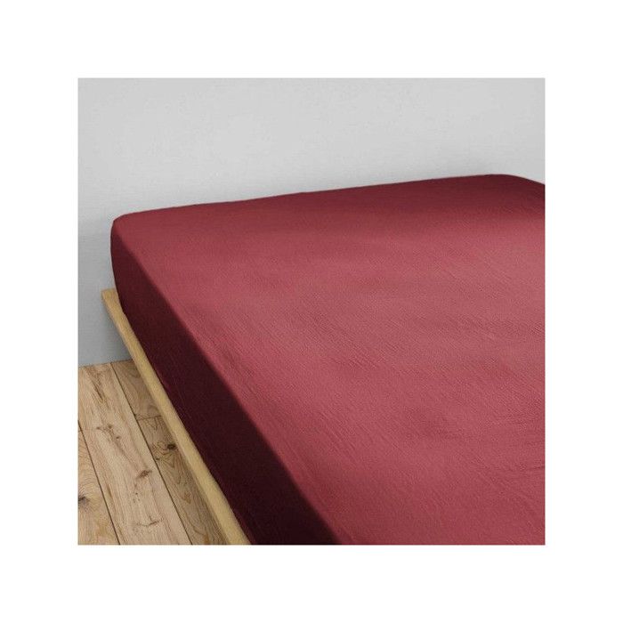 Drap housse "Gaïa" toutes dimensions "Gaze de Coton" - 140x190 - Gaïa Lie de Vin