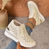 Fashion Hollow Out Breathable Wedge Sneakers for Women Lightweight Non Slip Vulcanize Shoes Woman Plus Size Comfort Slip On Casual Shoes