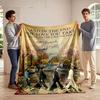 Autumn-themed Abbey Road crosswalk scene with signatures and quote. for all seasons blanket lunch break throw gift