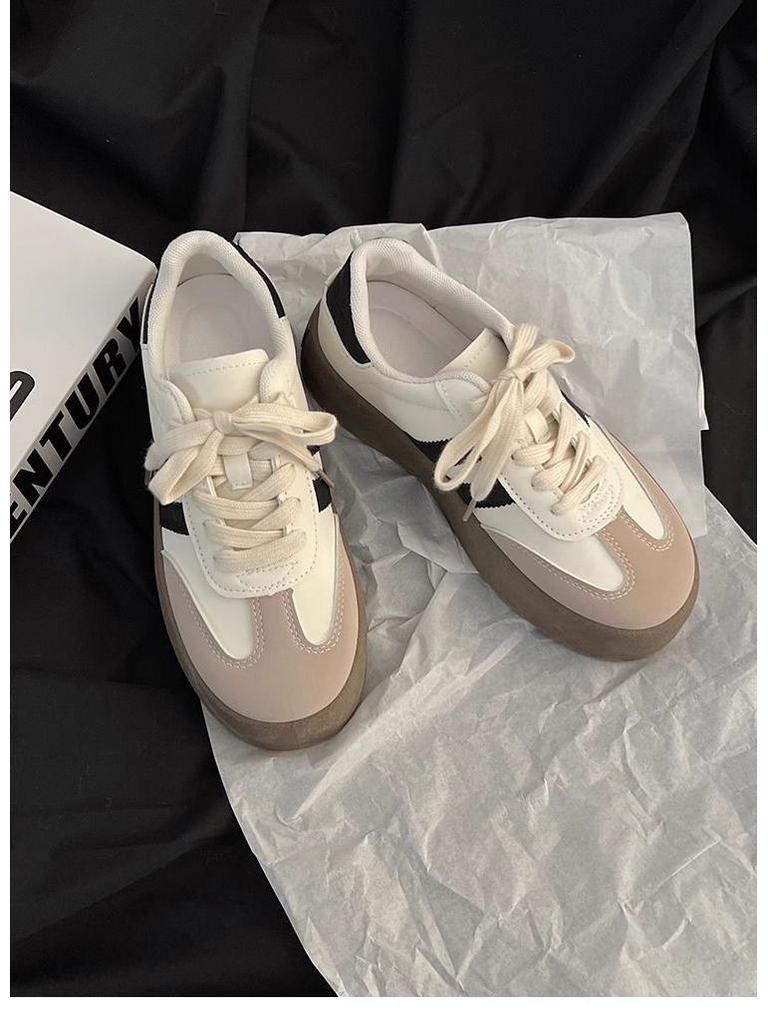 Deixun Women's 2025 Retro White Thick-Soled Sneakers for Spring and Fall - Versatile Casual Sports Shoes