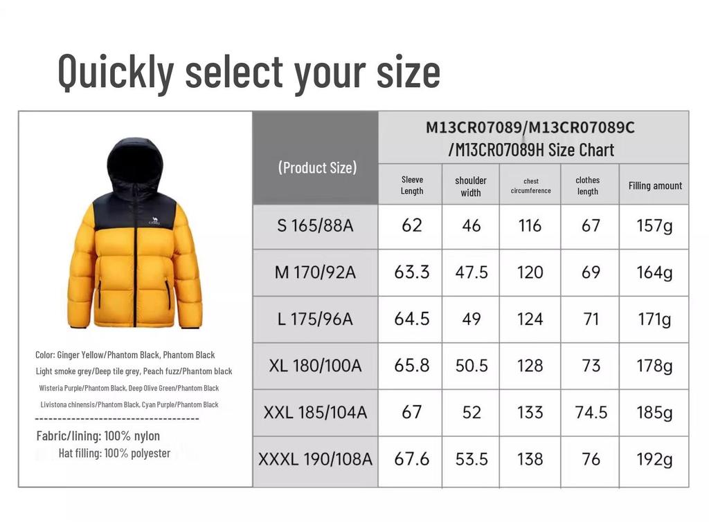 Camel Volcano Unisex Hooded Down Puffer Jacket