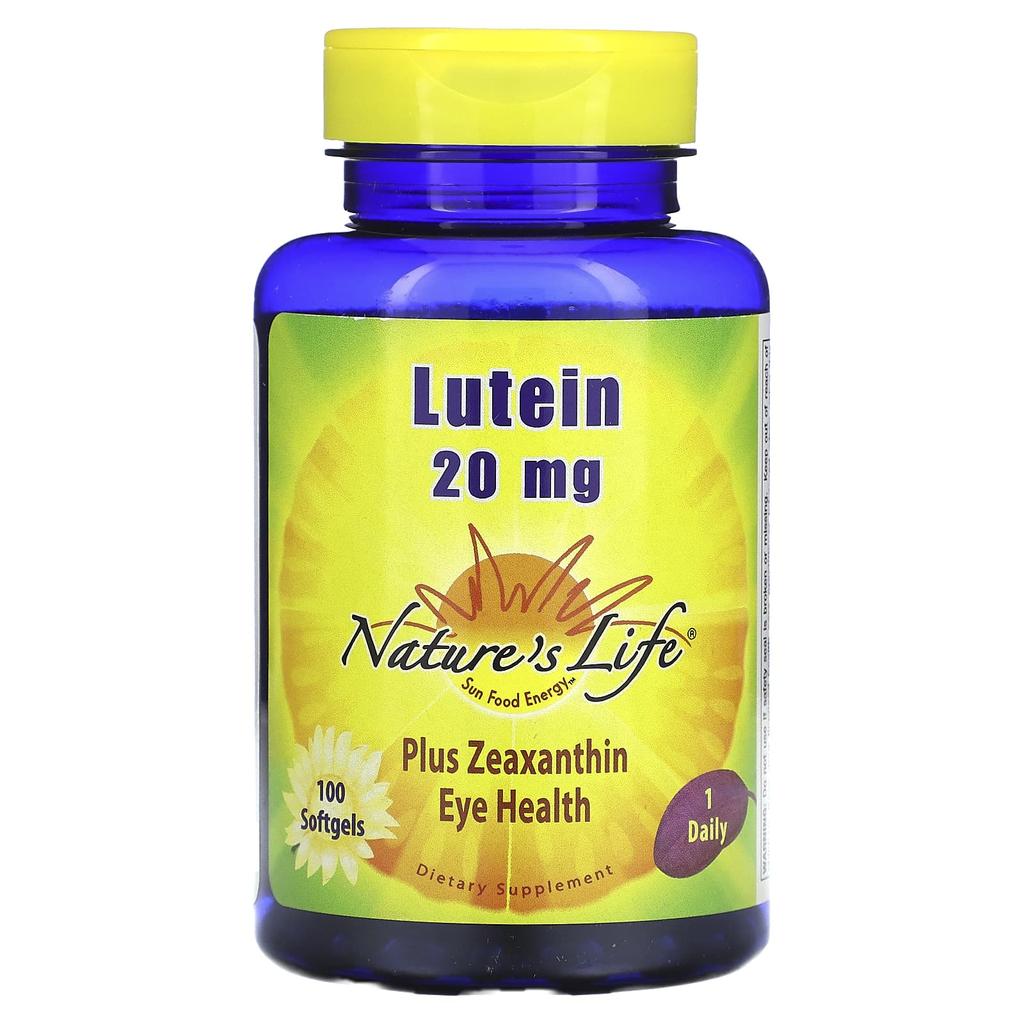 Nature's Life Lutein, 20 Mg, 100 Softgels