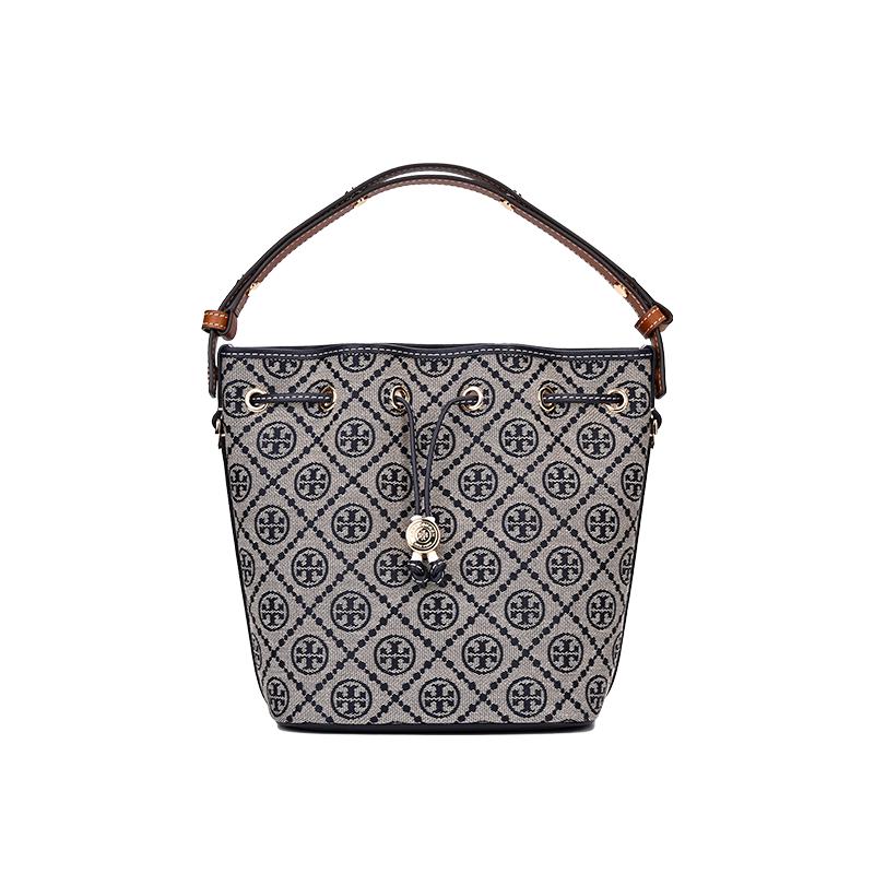 Tory Burch T Monogram Jacquard Drawstring Bucket Bag