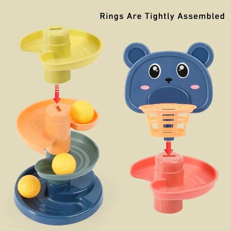 Babies StackingMontessori Baby Toy Rolling Ball Tower Montessori Educational Games For  Track Baby Development Toys 1 2 3 Years