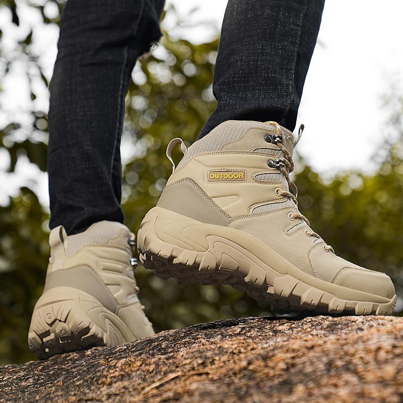 39-48 Men's Plus Size Anti Slip Wear-resistant Fashionable and Trendy Outdoor High Top Hiking Shoes Hiking Shoes