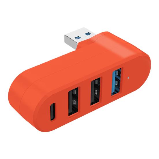 4-портовый USB 3 Скорость передачи Универсальный хаб 5 Гбит/с Подключи и работай Вращаемый на 180 градусов USB