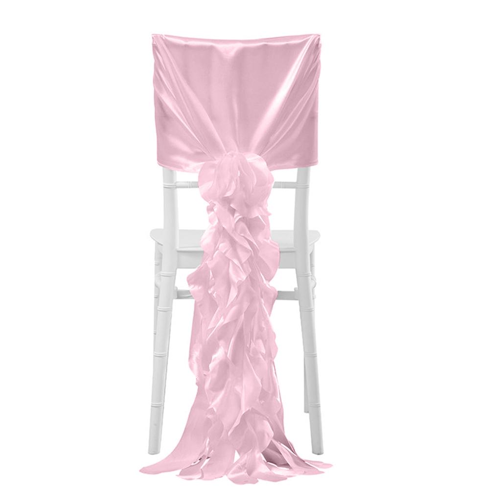 Luxurious Satin Wedding Chair Slipcovers Chiffon Covers with Ruffles for Banquets and Special Occasions