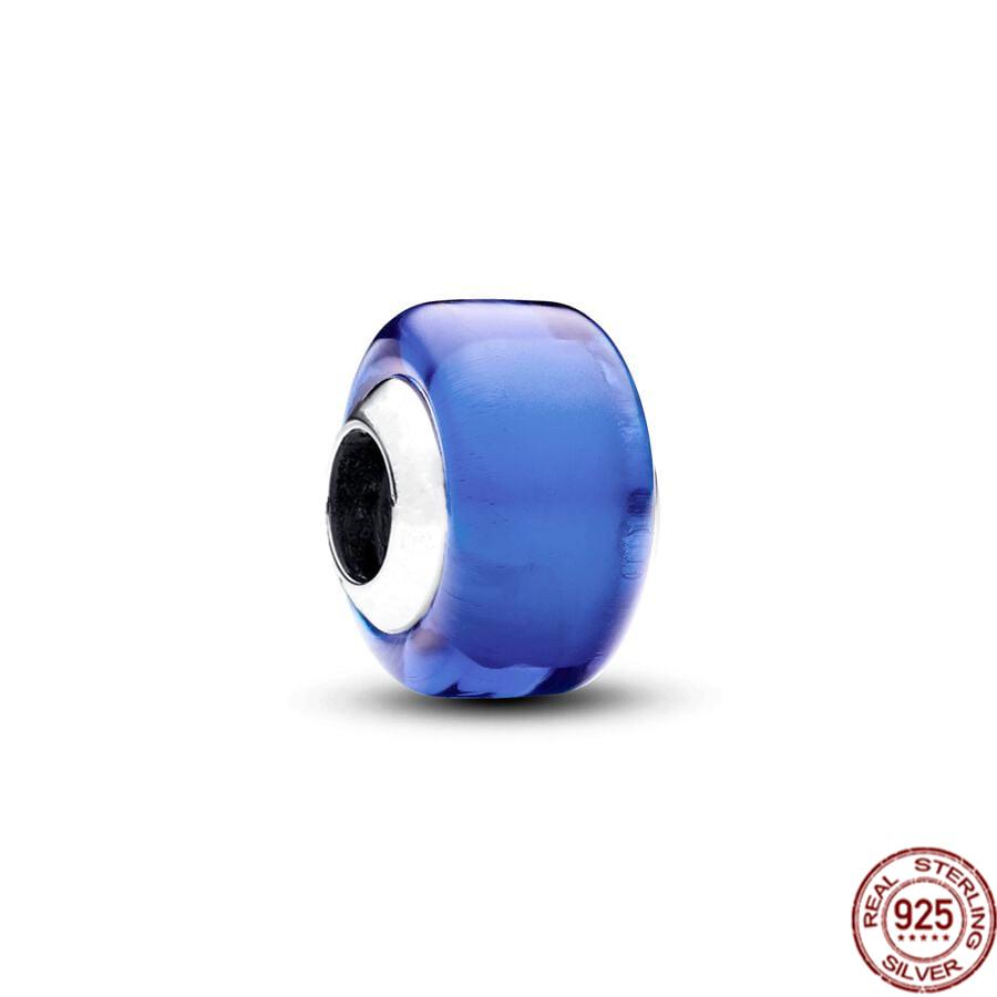 Новые поступления 925 стерлингового серебра розового желтого синего белого цвета мини муранское стекло шарм бусины подходят оригинальный браслет Pandora ювелирные изделия