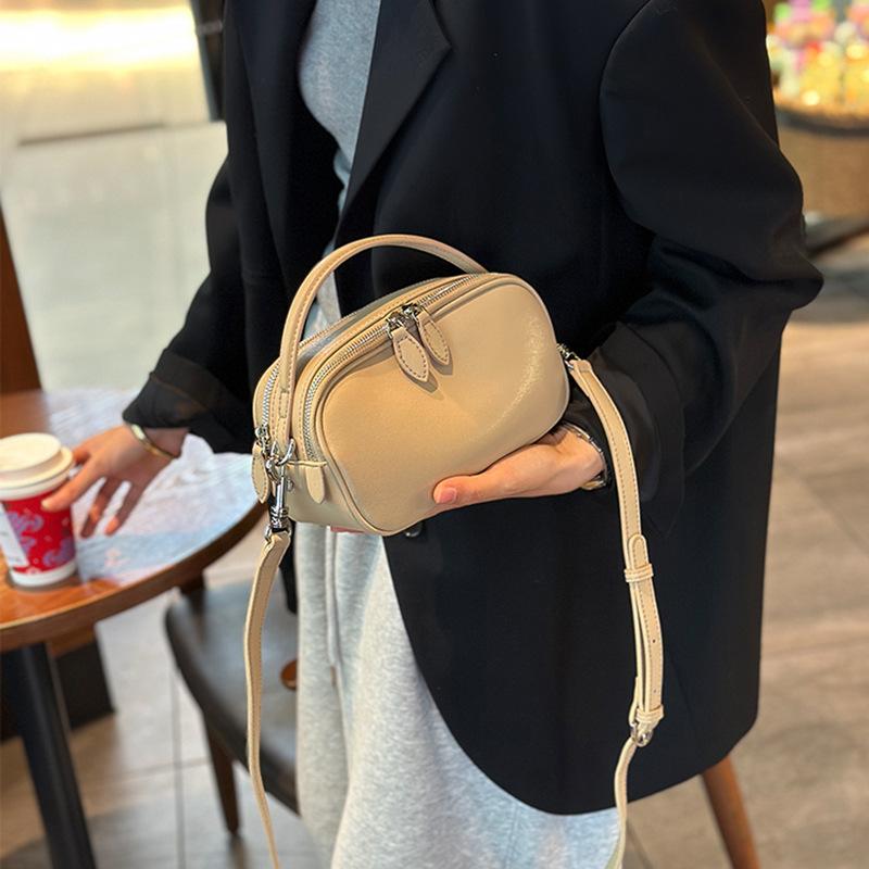 Женская сумка из натуральной кожи, многослойная, вместительная, стильная и простая сумка через плечо с верхним слоем