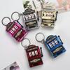 Vintage Mini Fruit Slot Machine Keychains Lucky Dice Creative Playable Game Souvenir Simulation Model Ornament for Birthday Gift