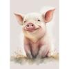 Lovely Pink Pig Canvas Poster Cute Baby Animal Wall Art Picture for Living Room Bedroom Playroom Club Bar Modern Home Decor Gift