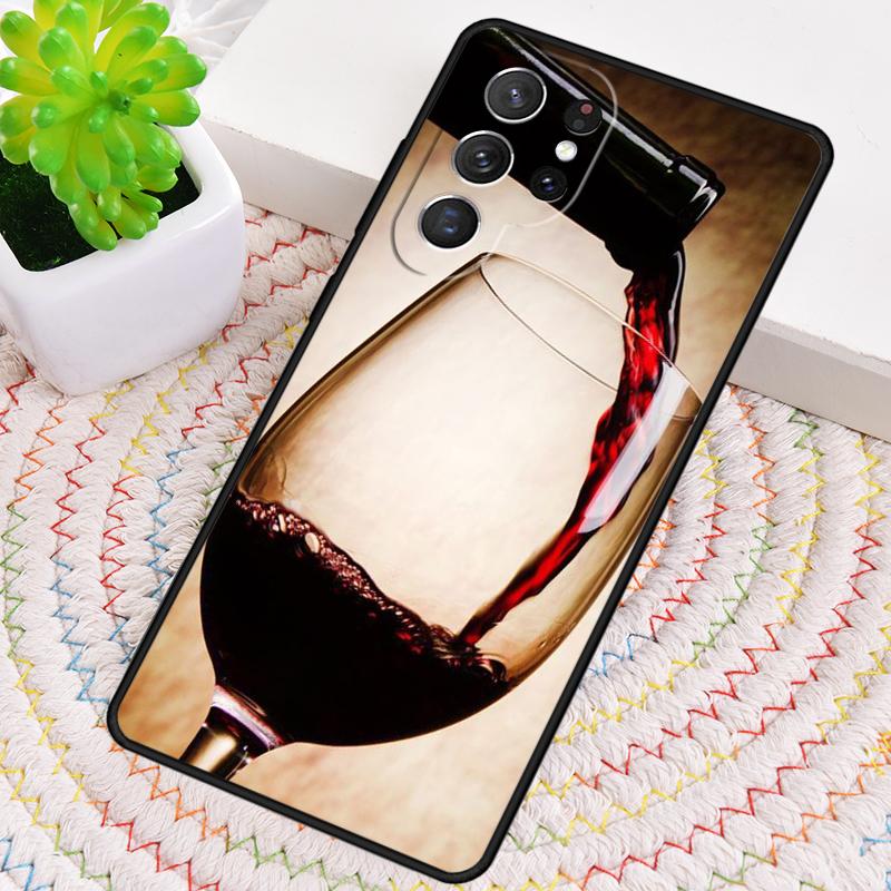 Чехол для телефона из ТПУ с рисунком бокала красного вина для Samsung Galaxy note 10 pro S26 S25 S24 S23 S22 Ultra Plus S21 FE S20 Ударопрочный чехол