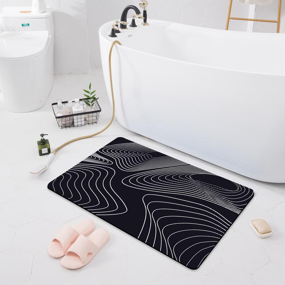Bathroom Anti-slip Absorbent Mat Door Mat Toilet Shower Rug Household Bathroom Bedroom Floor Kitchen Rug