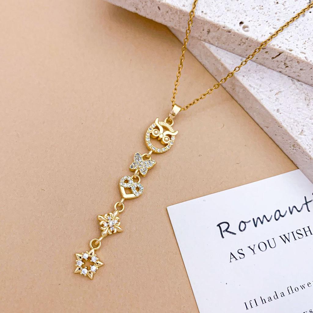 Ожерелье горячая распродажа кисточка солнце, луна и звезды комбинированный дизайн титановая сталь ожерелье нишевый темперамент Хан Фан цепочка на ключицу