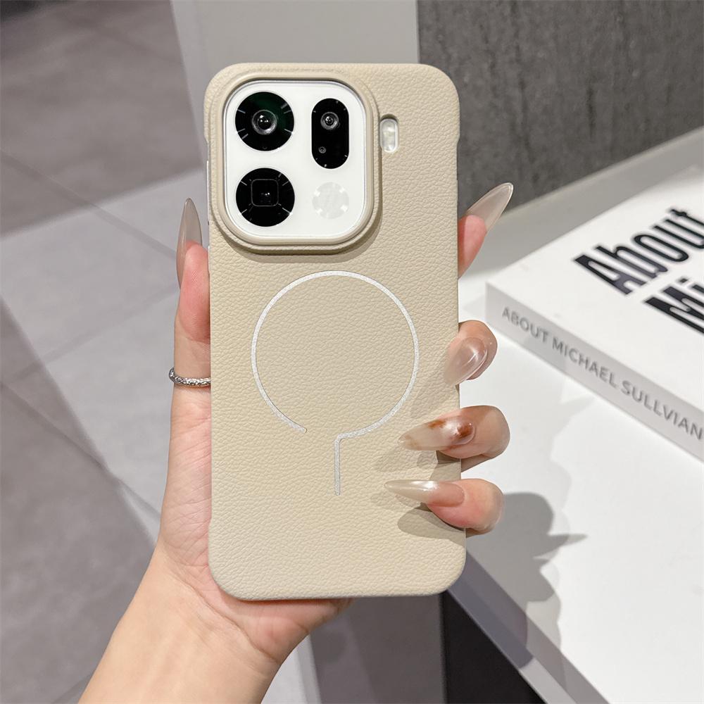 Чехол для телефона с беспроводной зарядкой MagSafe для OPPO Find X9 X8 X8S X8S+ Pro X8 Ultra, магнитный, кожаный, безрамный, защитный