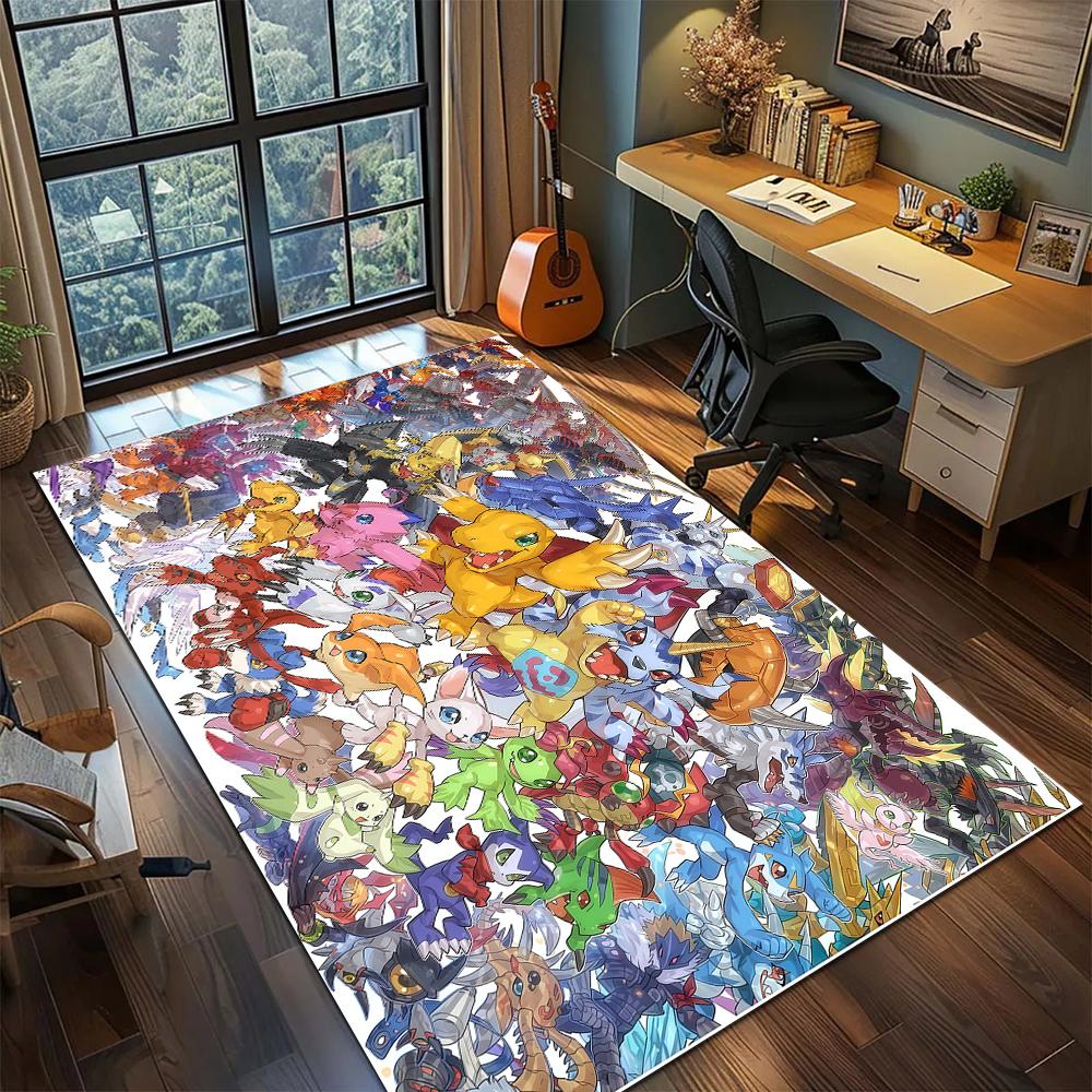 Digimon Adventure Washable Rug Carpet Large Area Rugs Non Slip Printed Floor Mat for Gamer Room Home -xia68