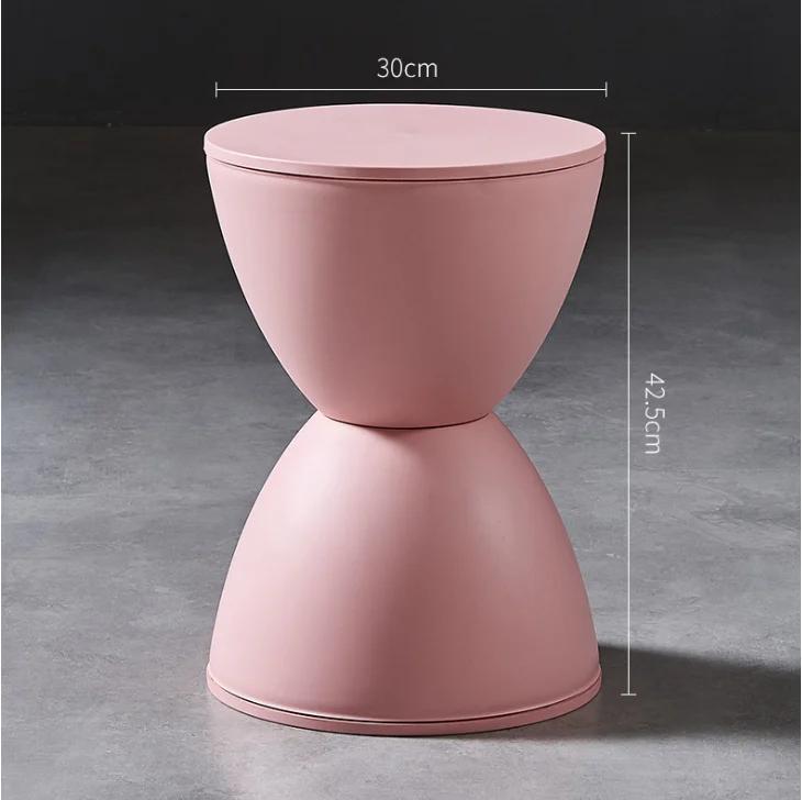 Пластиковый табурет, прикроватный столик, креативный дизайн, песочные часы, модная сменная обувь, круглая пирс, мебель для дома