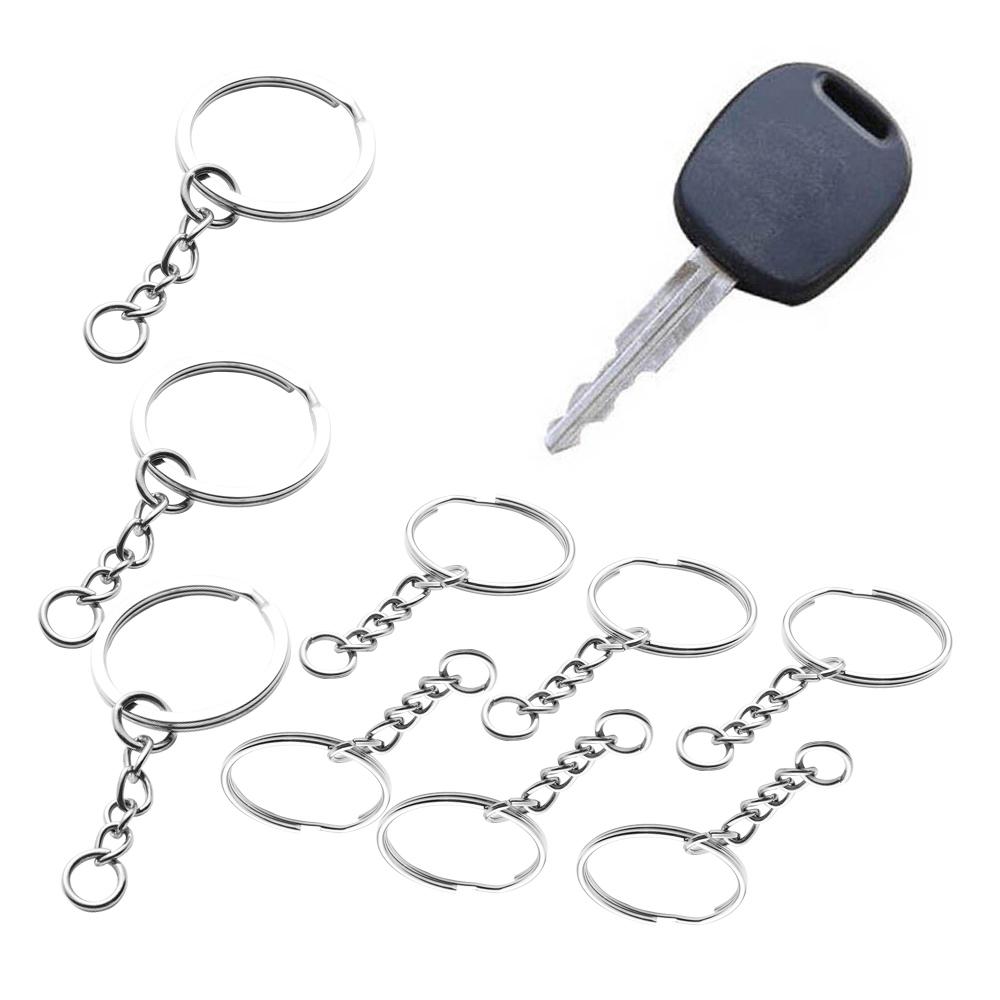 25mm NEW DIY Polished Silver Keychain Keyring Key Fob Short Chain