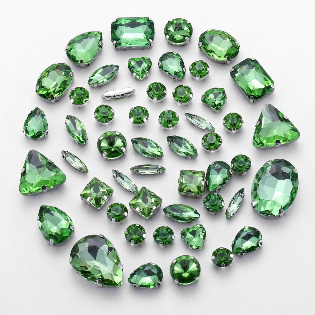 Mixed 50 Rhinestones Single Claw Glass Hand Sewing Drill Claw Drill DIY Wedding Decoration Clothing Crystal Buckle Rhinestone Sew On Beads