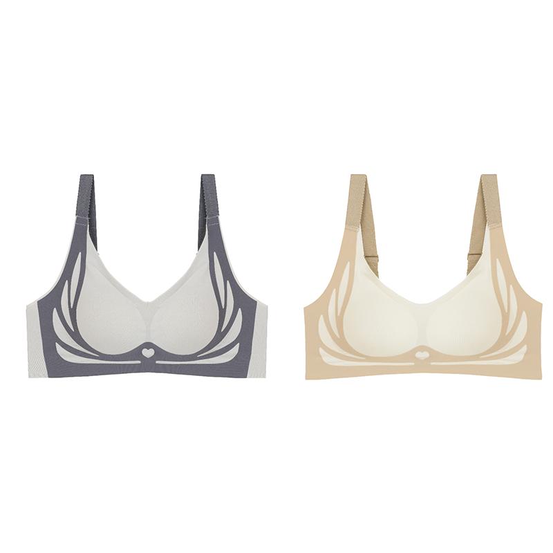 2 шт. Женское бесшовное собирающее нижнее белье без косточек, бюстгальтер, приятный к коже, дышащий бюстгальтер