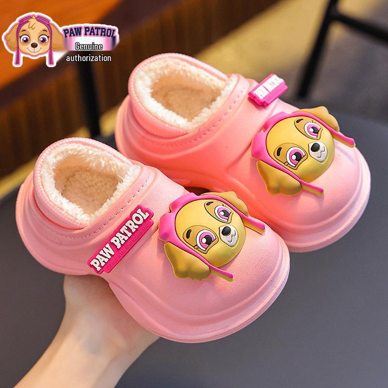 Paw Patrol Boys' Winter Non-Slip Cotton Slippers with Cartoon Design