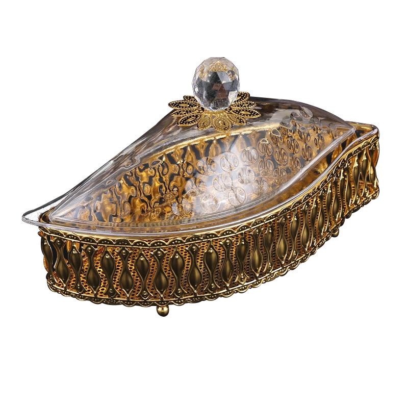 Прозрачная акриловая пластиковая коробка для конфет, коробка для хранения, чехол от пыли, закуски, поднос для сухофруктов, европейский стиль