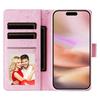 For iPhone 16 Plus Case Lacquered RFID Blocking Wallet Drop-proof PU Leather Phone Cover