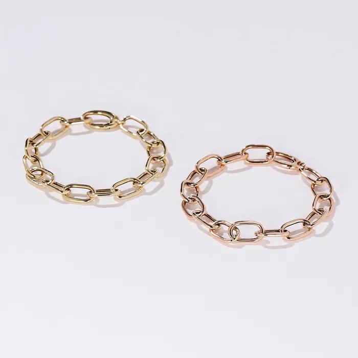 14k Oblong Clip Chain Bracelet