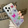 Чехол для телефона iPhone15 с рисунком разноцветной бабочки, противоударный жесткий чехол из поликарбоната, защитный чехол Apple 17promax, продвинутое ощущение