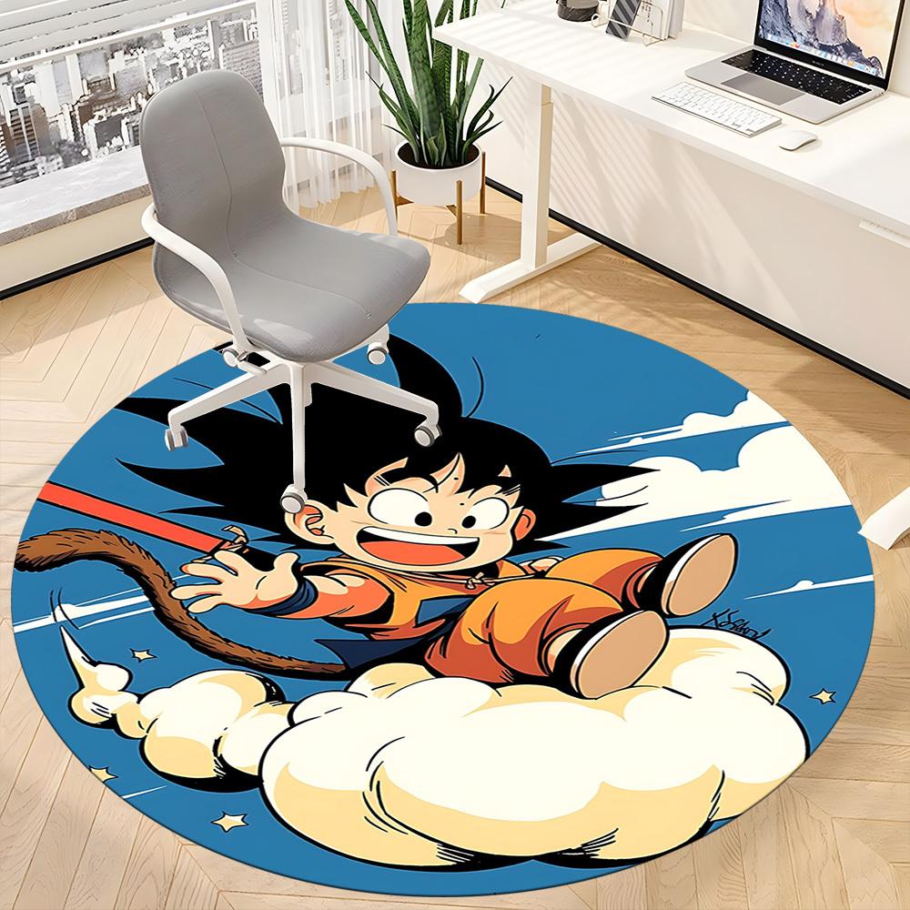 1pcDragon Ball Goku Cloud Office Round Area Rug, Indoor Mat Suitable For Office, Bedroom Living Room Home Decor, Room Deco,  Offic a0928137