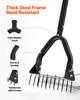 Lawn Aerator, 9.2 in Manual Core Aerator Tool with 15 Iron Spikes, Long Handle & Wide Plate, Heavy Duty Grass Aeration Tool, Yard Aerators for