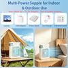 Portable Air Conditioners for bedroom and office, white ABS plastic mini air cooler fan with 2000mAh battery, 500ML tank, 3-spe