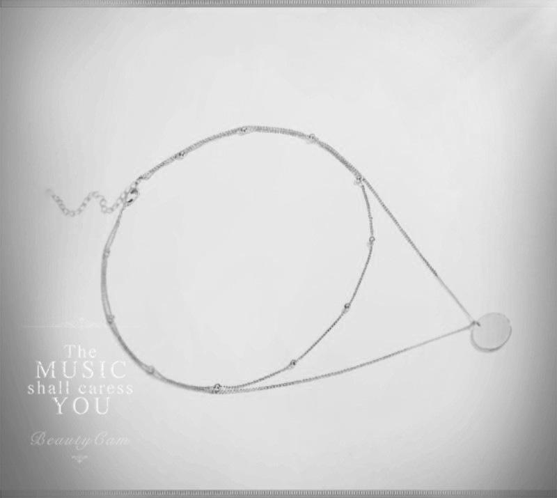 Модное многослойное ожерелье на ключицу с круглой подвеской