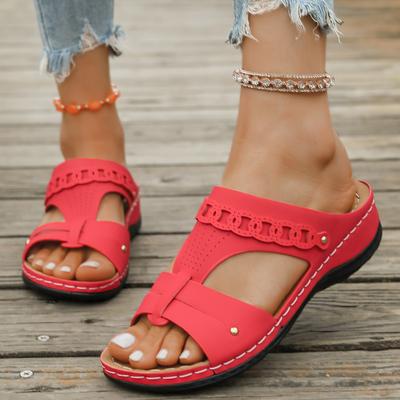 25 Новая Мода Индивидуальность Римские Женские Туфли Большой Размер 43 Сандалии Однотонные Шлепанцы на Платформе Женские Сандалии