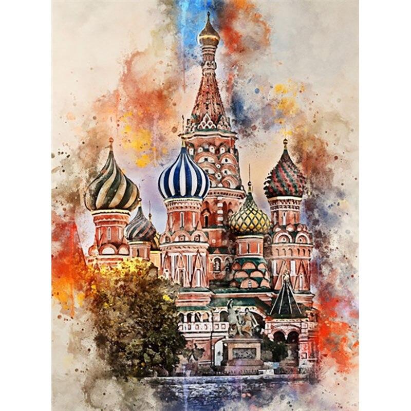 Abstract Diamond Painting 5d Diy Architecture Diamond Embroidery Scenery Cross Stitch Full Round Drill Home Decor Gift