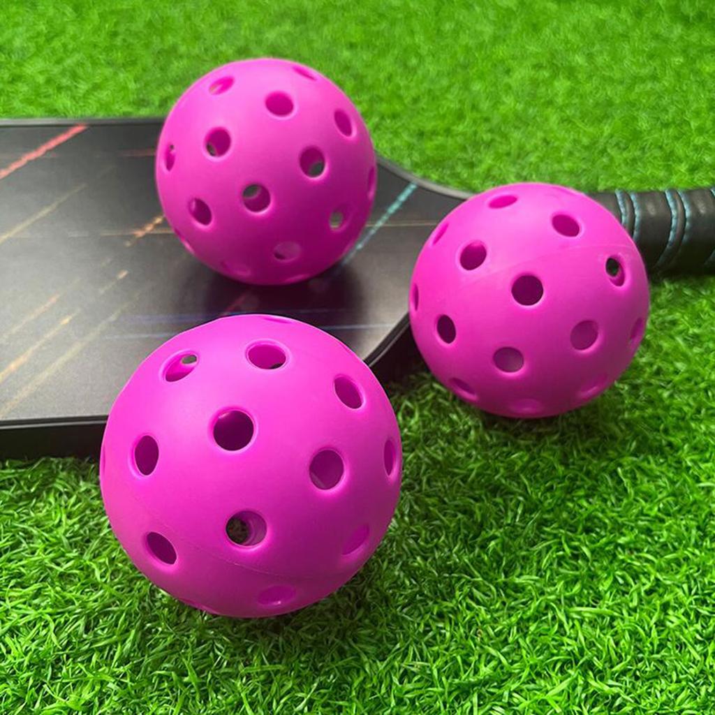 4 Pcs Durable 40 Holes Pickleball Balls High Elasticity Pickle Balls for Standard Pickleball Sport Training Practice