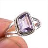 Natural Pink Amethyst Gemstone 925 Solid Sterling Silver Jewelry Ring S.8 F7r67