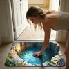 Коврик для пола 3D Оптическая иллюзия Реалистичный эффект дыры Дверной коврик Интерактивный коврик для питомца Декорация для гостиной, прихожей, входа