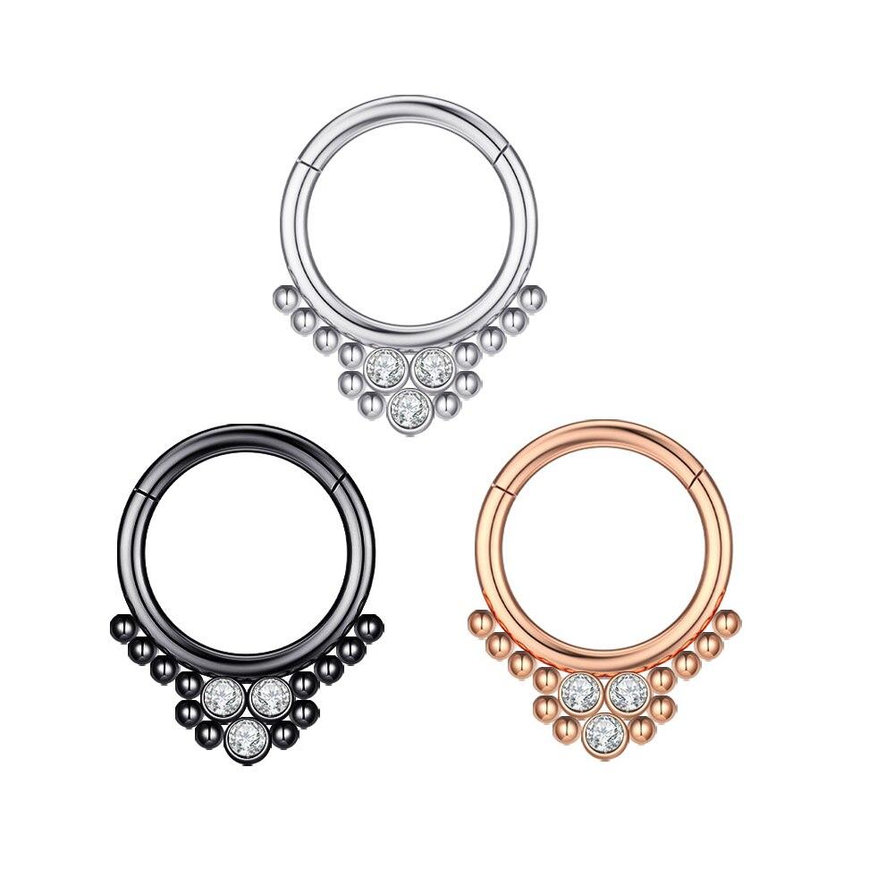 1 шт., кольца с мультикристаллами для перегородки носа, модные серьги в богемном стиле в индийском стиле, Нариз-кликер, спираль для носа, хрящ, серьги для пирсинга