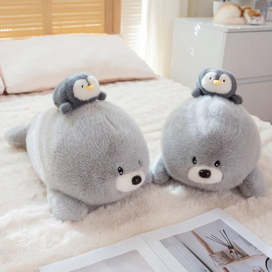 Мягкая плюшевая кукла «Морской лев», плюшевая игрушка «Морской лев» 50 см, очаровательный пушистый пингвин и игрушка «Морской лев» для детей, мальчиков и девочек