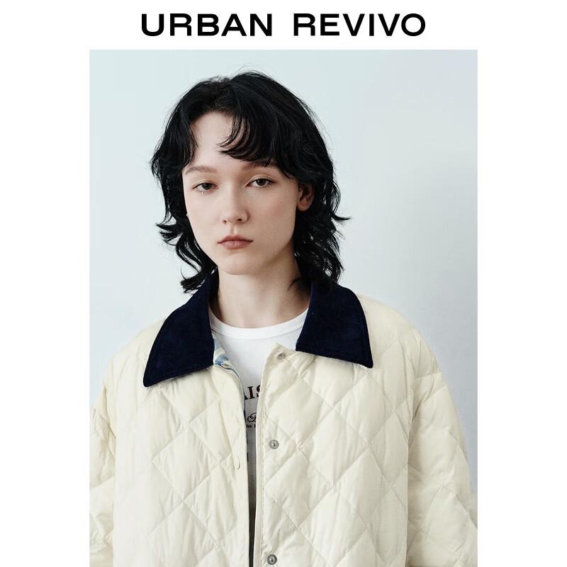 UR Women's Contrast Lapel Quilted Down Jacket