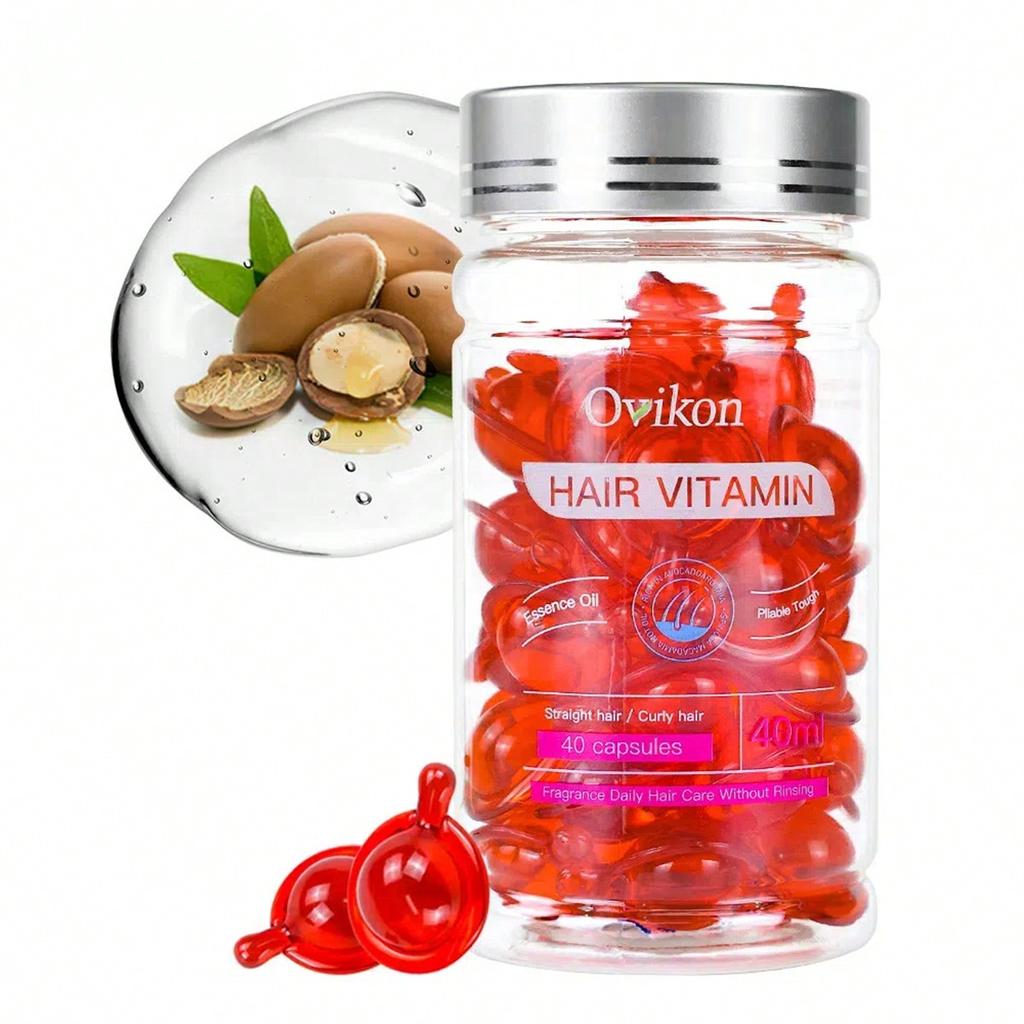 40 Capsules of Vitamin Essential Oil for Men and Women Care Essential Oil To Moisturize and Repair Hair, Enhance Luster and Smooth Hair