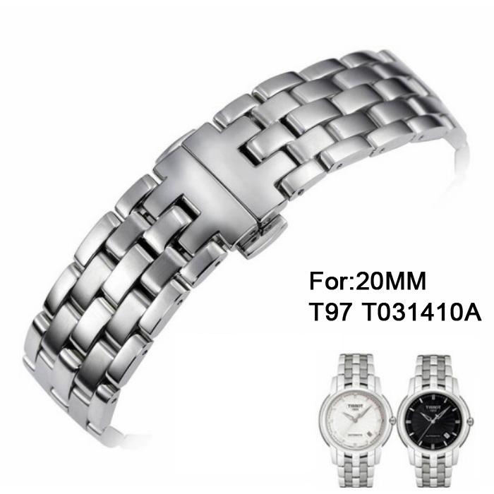 20mm Ballade III T97 T031410A T031410 Male Solid Stainless Steel Watch Band Watch Strap Bracelets Wristband For T97