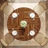 Tribesigns Round Dining Table 120cm, Wooden Kitchen Table with Sturdy Metal Base for 4-6 People, Large Round Dining Table
