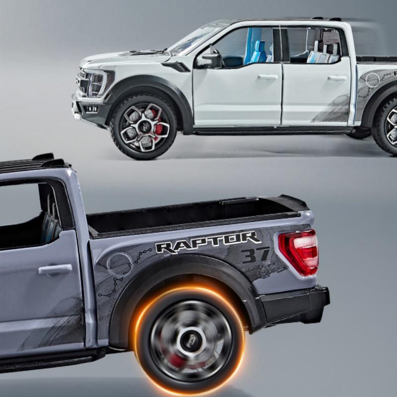 1/20 Ford F150 Raptor Пикап Металлическая модель автомобиля Игрушка Литье под давлением Металлическое литье Звук и свет Автомобильные игрушки для детей Транспортное средство