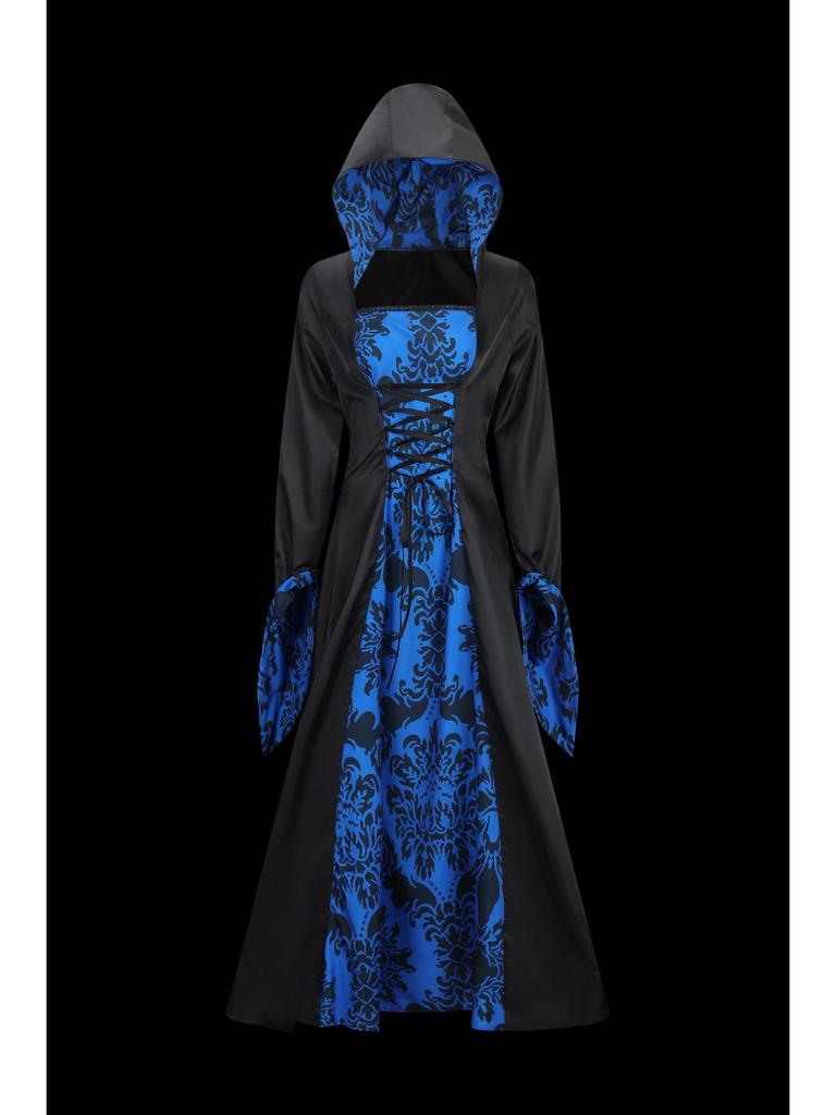 Vintage European Court-Style Hooded Long Sleeve Halloween Dress