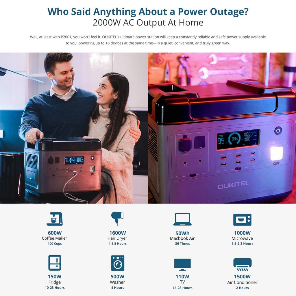 Dropshipping Solar Outdoor Emergency Power Supply Portable Energy Storage 2000W Mobile Lifepo4 Generator Portable Power Station