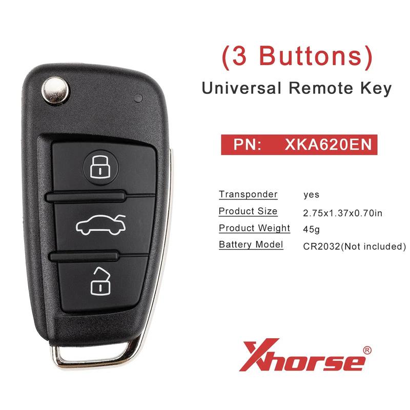 5 шт. Xhorse XKA620EN Проводной пульт-ключ 2-го поколения для Audi A6L Q7 Тип 3 кнопки универсальный ключ для автомобиля для VVDI Mini Key Tool