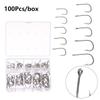 100Pcs 1 Box Sharp 10 Sizes Carbon Steel Fishing Hooks Fishook Durable Head Fish Bait